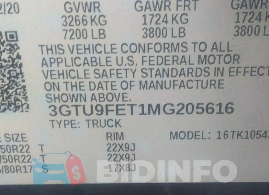 3GTU9FET1MG205616 Photo# 9