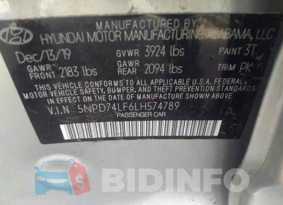 5NPD74LF6LH574789 Photo# 9