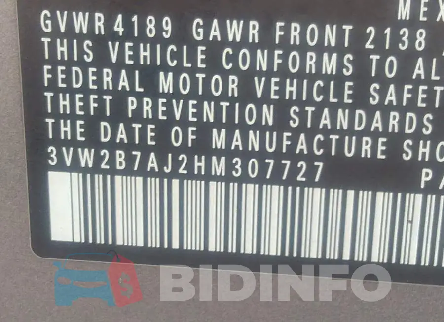 3VW2B7AJ2HM307727 Photo# 9