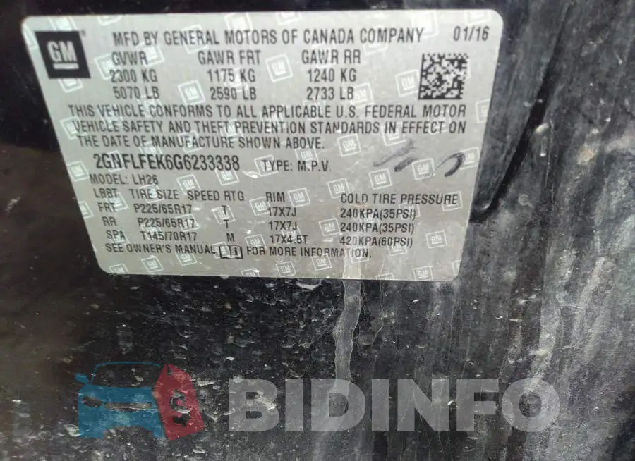 2GNFLFEK6G6233338 Photo# 9