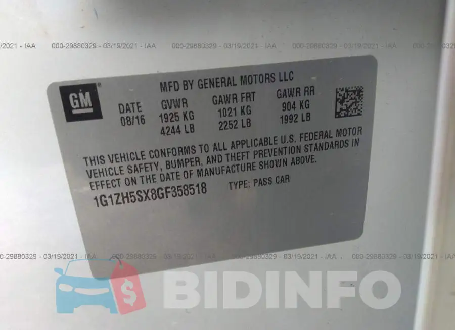 1G1ZH5SX8GF358518 Photo# 9