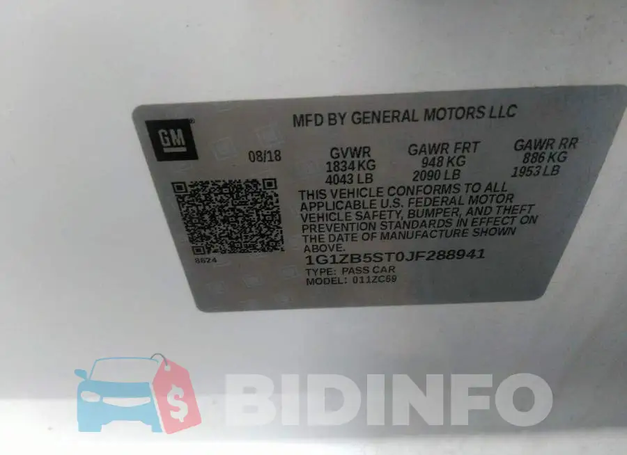 1G1ZB5ST0JF288941 Photo# 9