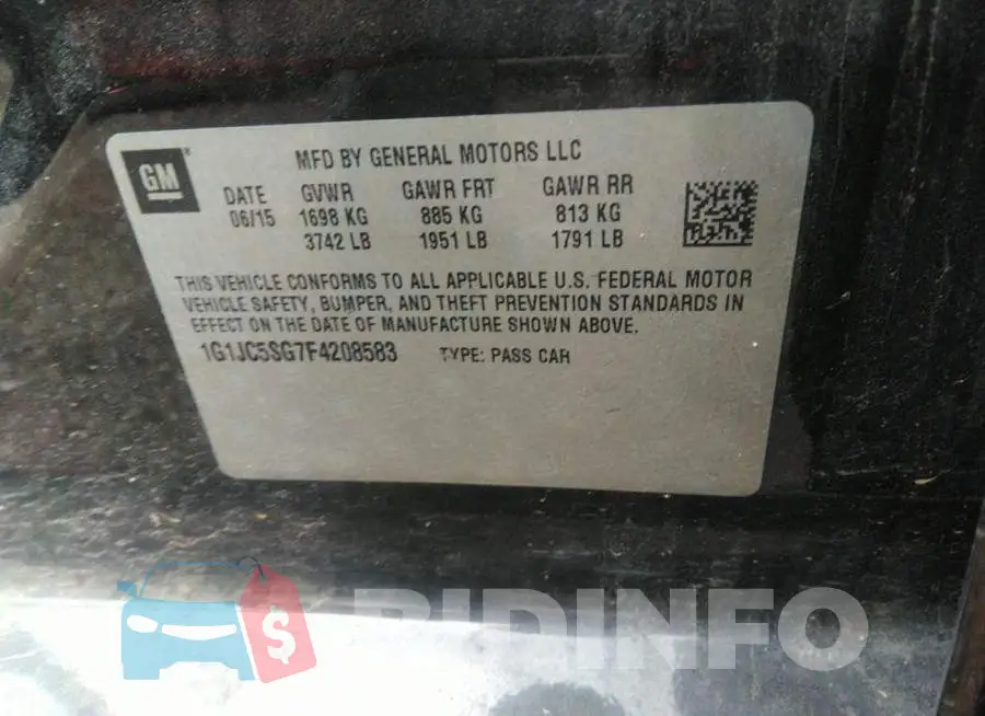 1G1JC5SG7F4208583 Photo# 9