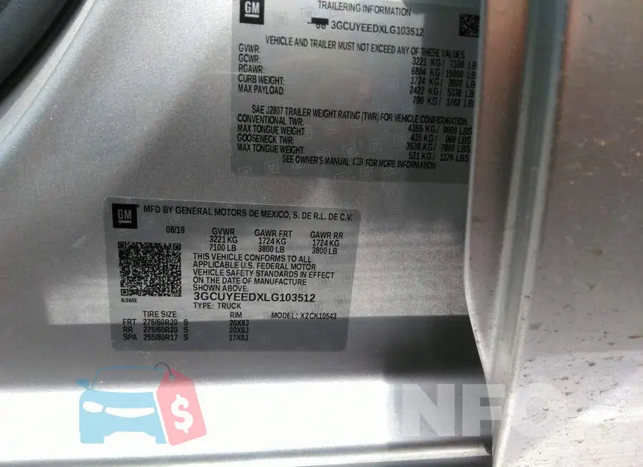 3GCUYEEDXLG103512 Photo# 9