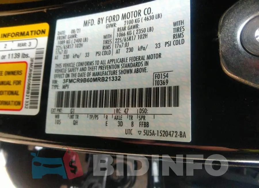 3FMCR9B60MRB21332 Photo# 9
