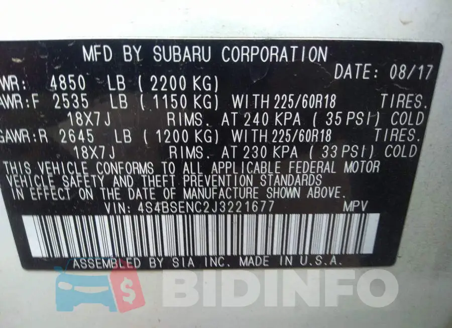 4S4BSENC2J3221677 Photo# 9