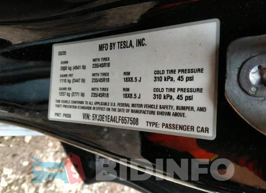 5YJ3E1EA4LF657508 Photo# 9