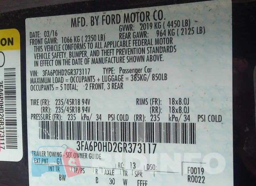 3FA6P0HD2GR373117 Photo# 9
