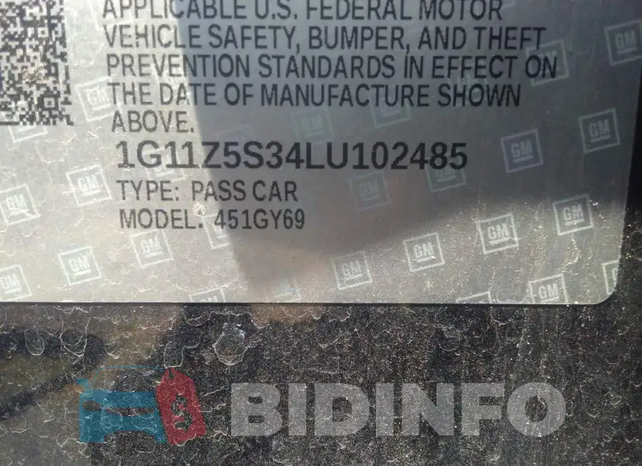 1G11Z5S34LU102485 Photo# 9