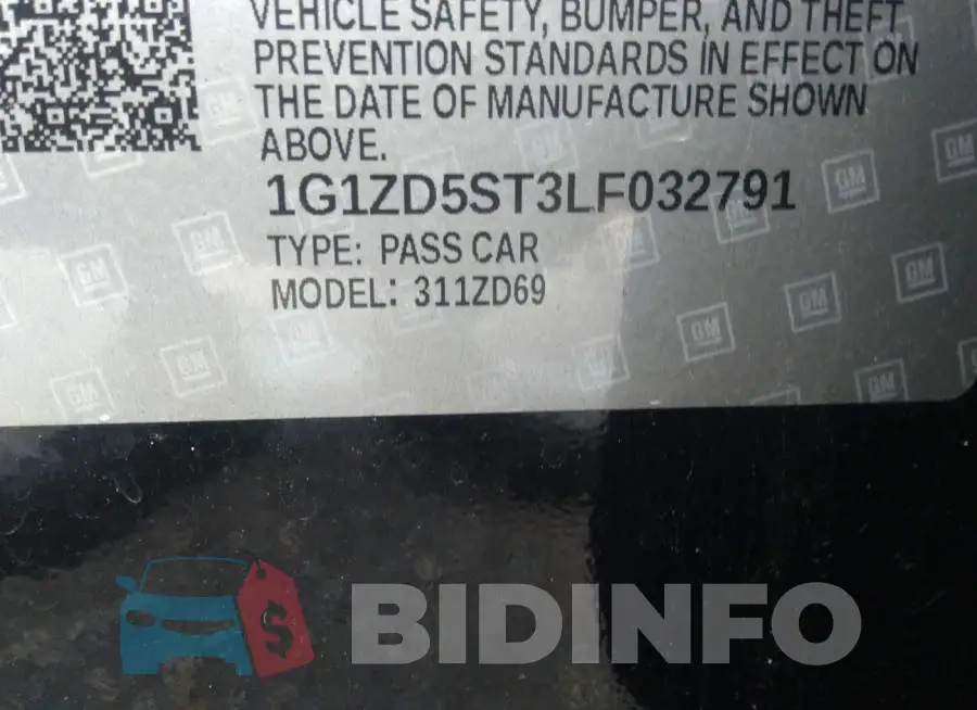 1G1ZD5ST3LF032791 Photo# 9