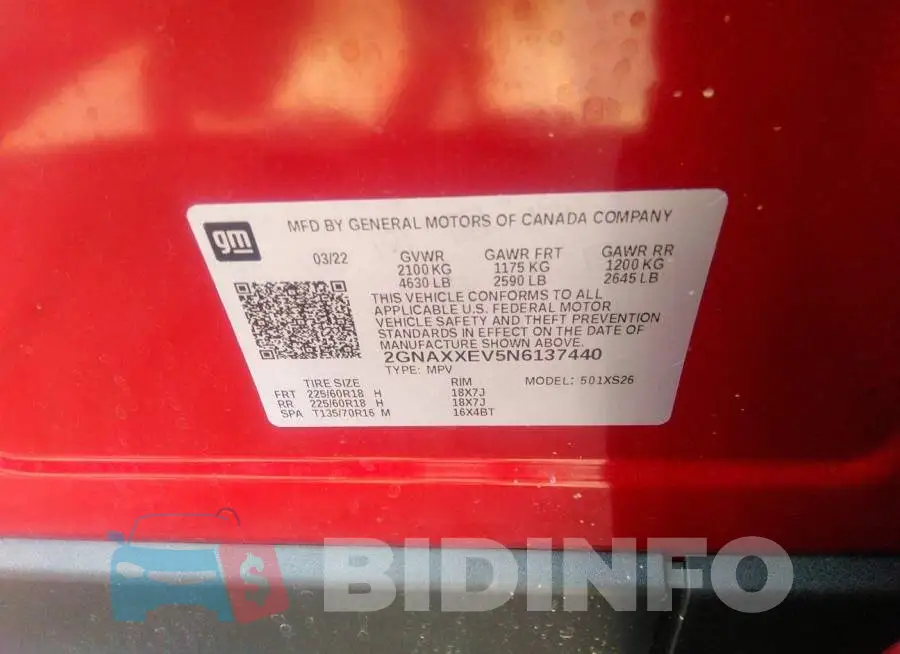 2GNAXXEV5N6137440 Photo# 9