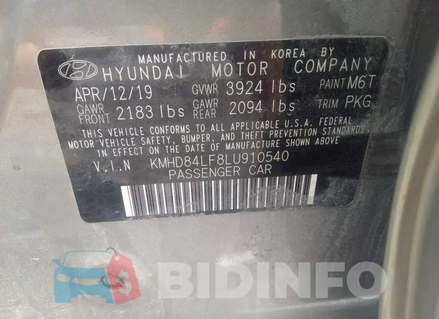KMHD84LF8LU910540 Photo# 9