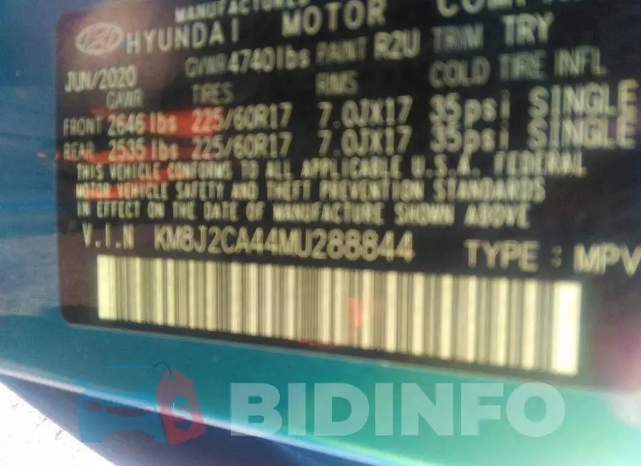 KM8J2CA44MU288844 Photo# 9