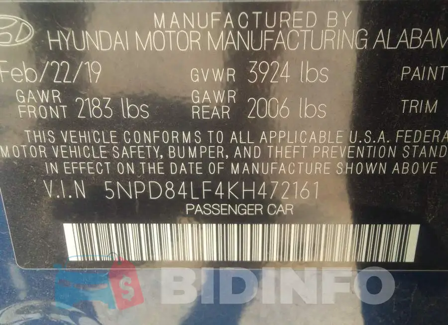 5NPD84LF4KH472161 Photo# 9