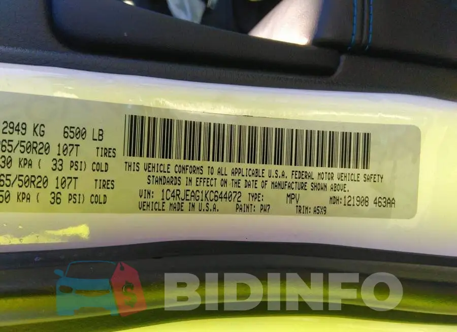 1C4RJEAG1KC644072 Photo# 9