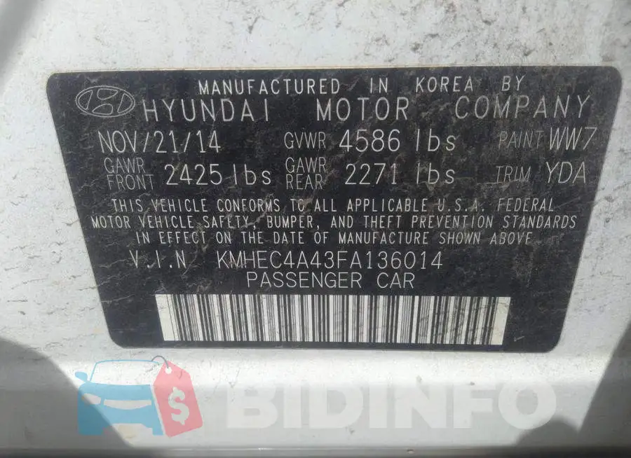 KMHEC4A43FA136014 Photo# 9