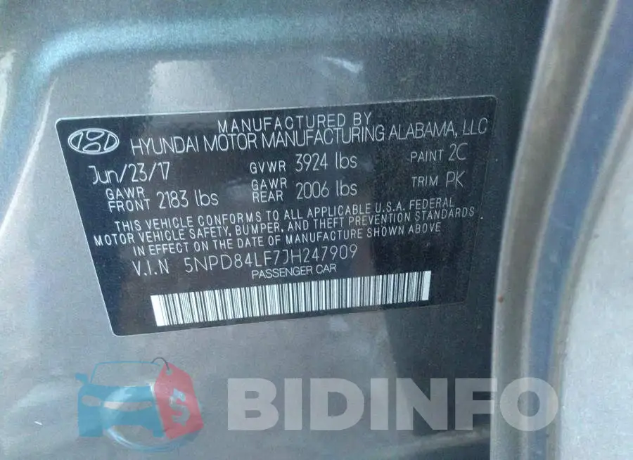 5NPD84LF7JH247909 Photo# 9