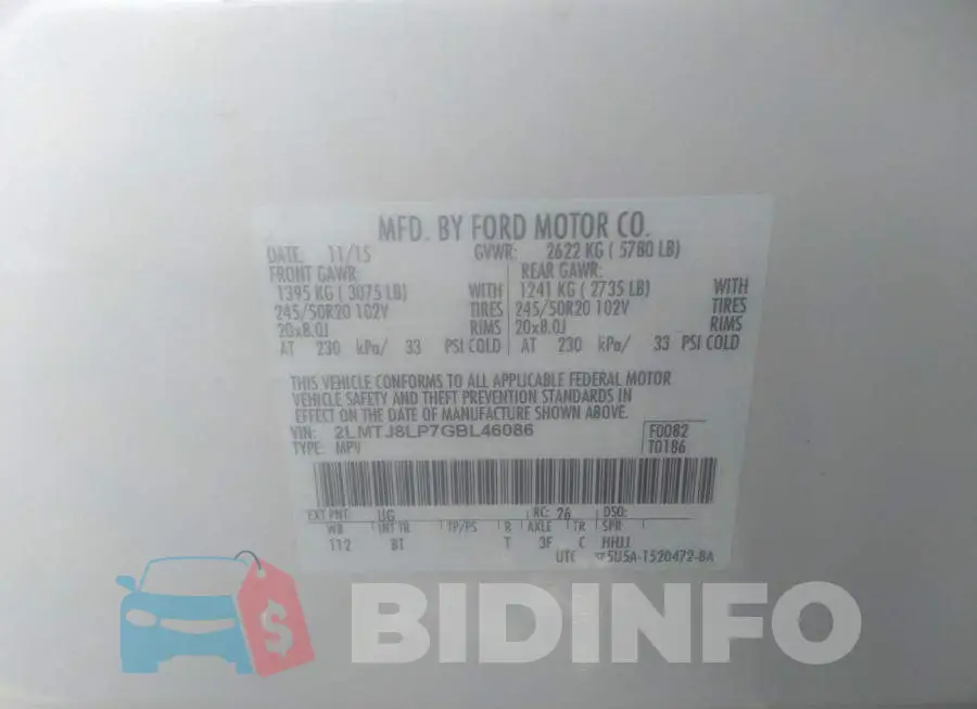 2LMTJ8LP7GBL46086 Photo# 9