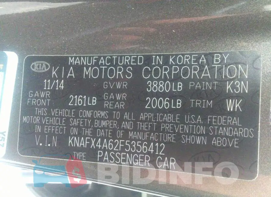 KNAFX4A62F5356412 Photo# 9