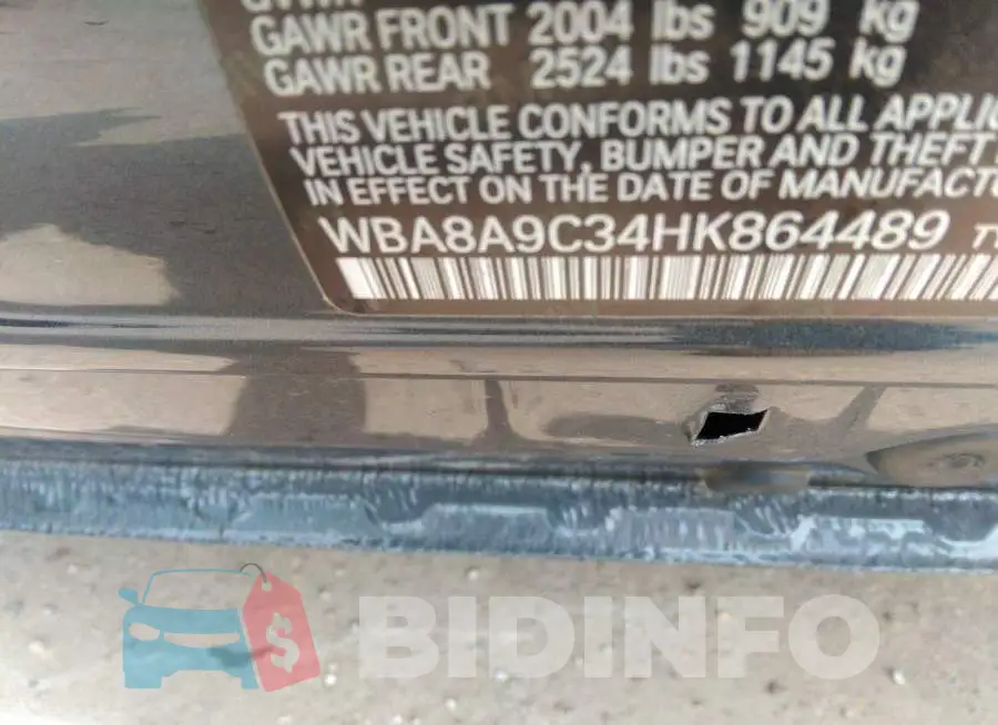 WBA8A9C34HK864489 Photo# 9