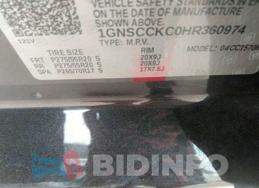1GNSCCKC0HR360974 Photo# 9