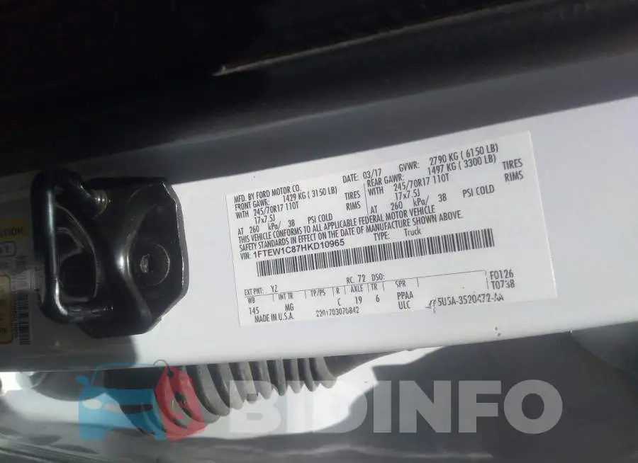 1FTEW1C87HKD10965 Photo# 9