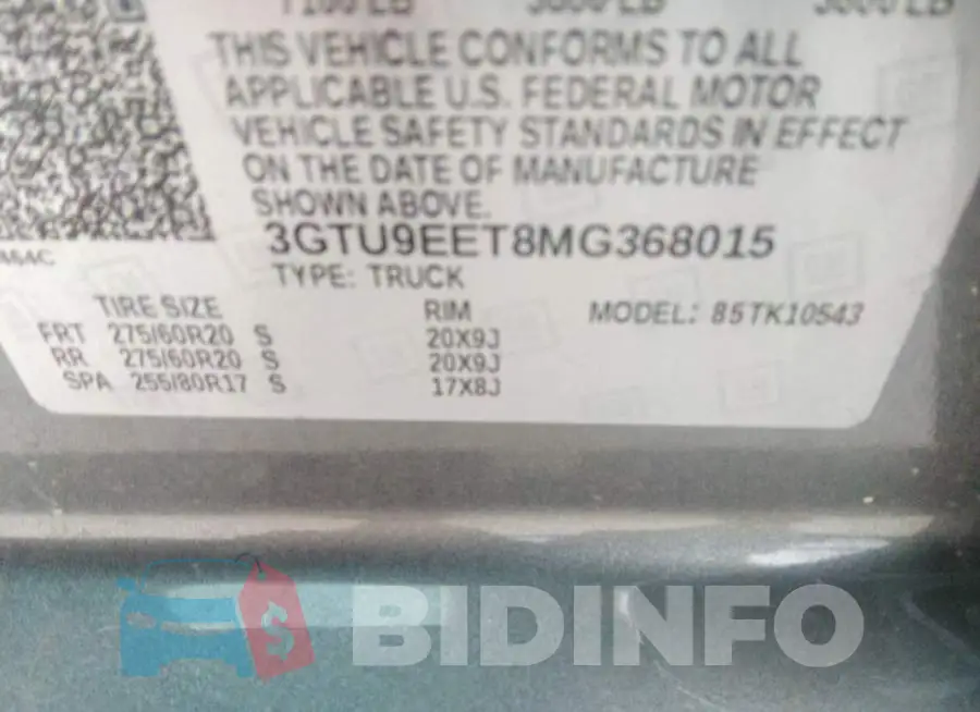 3GTU9EET8MG368015 Photo# 9