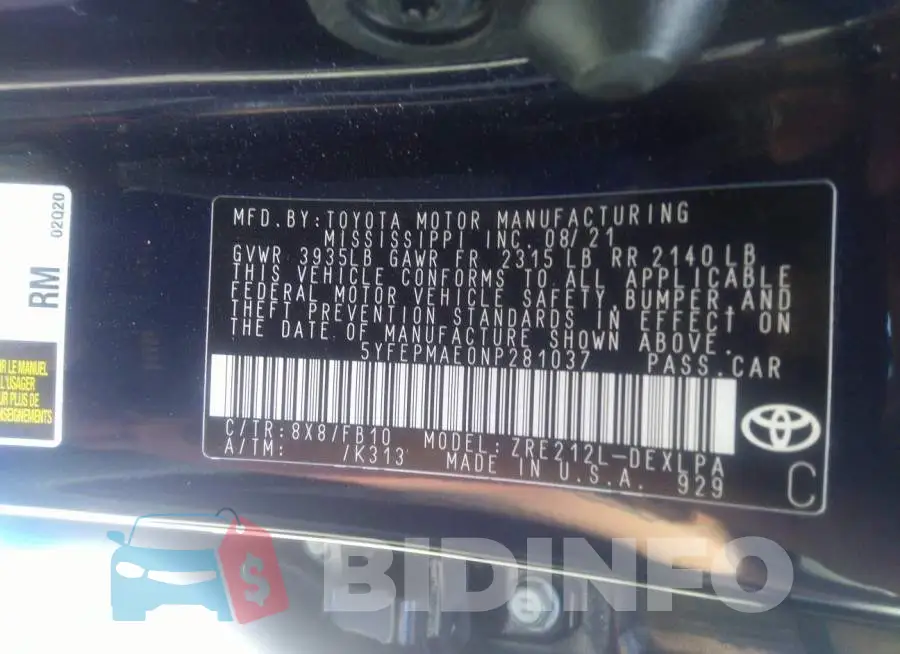 5YFEPMAE0NP281037 Photo# 9