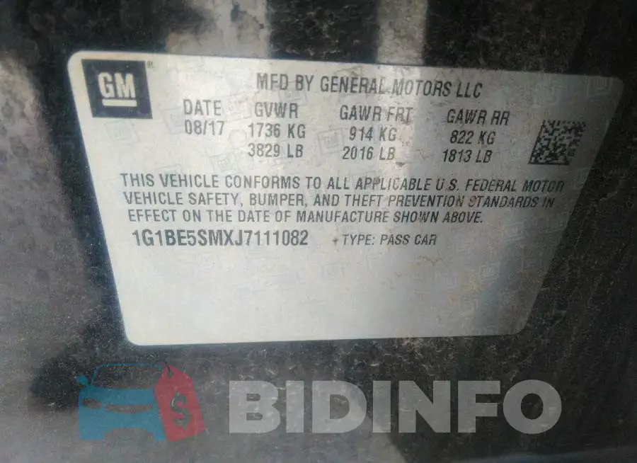1G1BE5SMXJ7111082 Photo# 9
