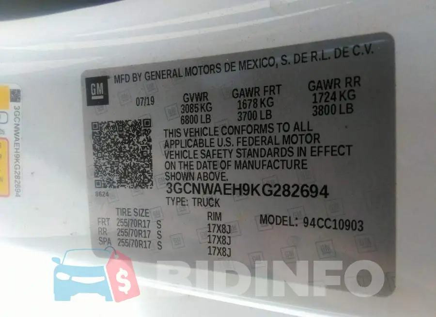 3GCNWAEH9KG282694 Photo# 9