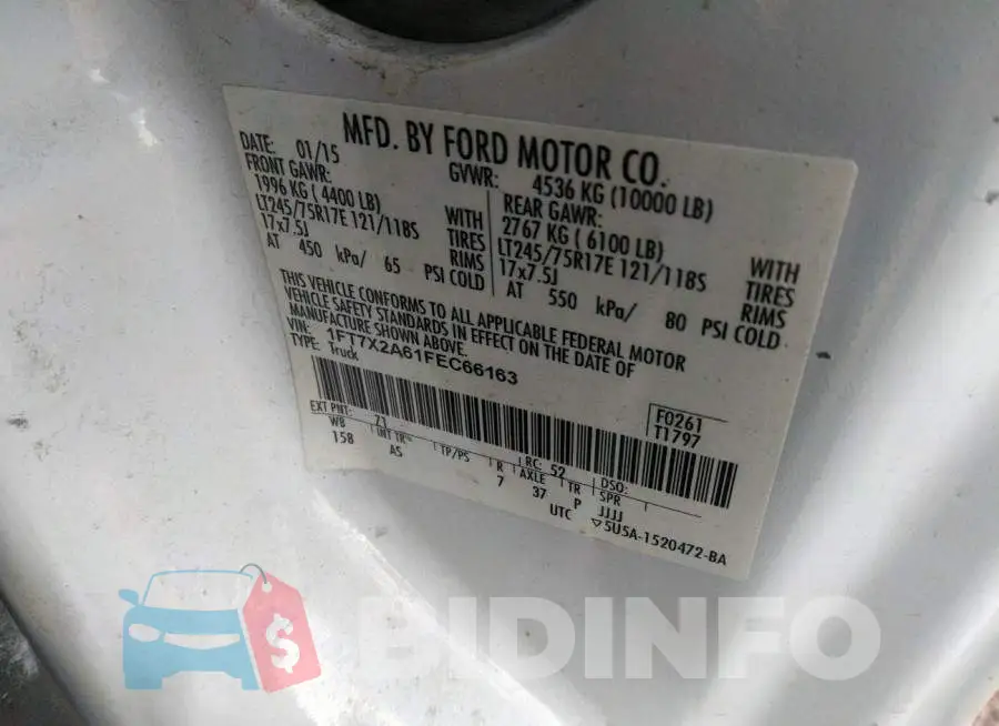 1FT7X2A61FEC66163 Photo# 9
