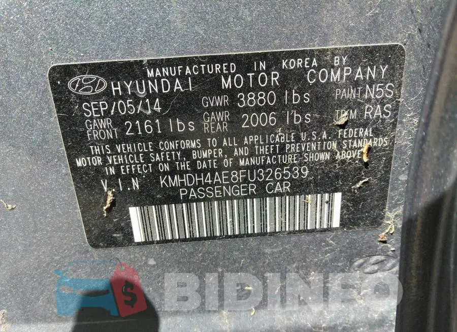 KMHDH4AE8FU326539 Photo# 9