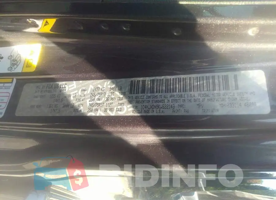 1C4HJXDN9KW622143 Photo# 9