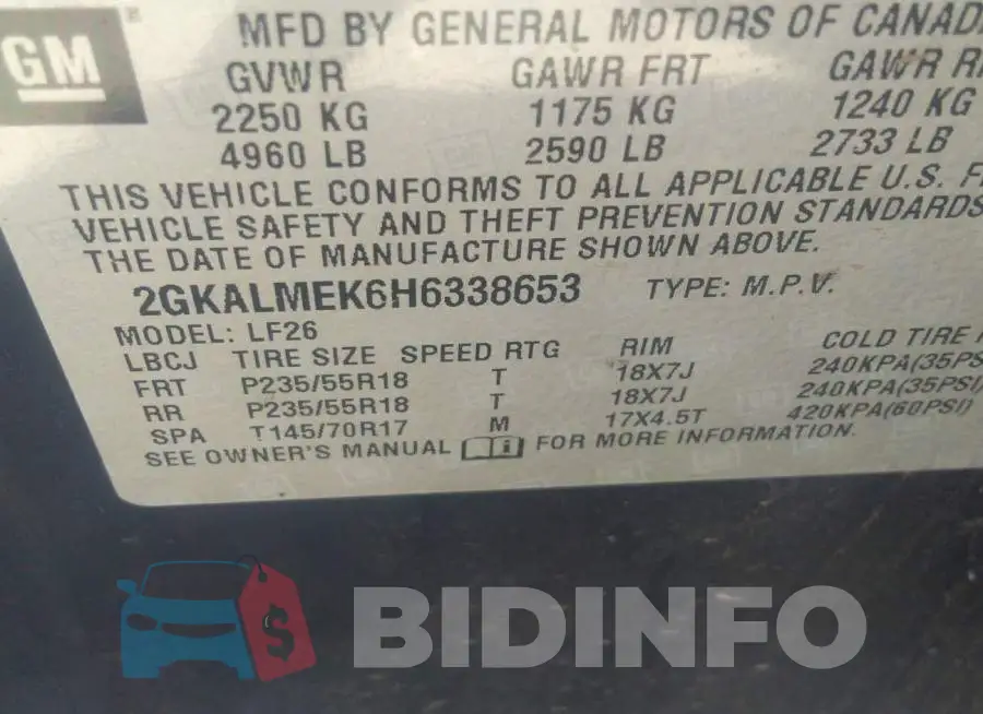 2GKALMEK6H6338653 Photo# 9