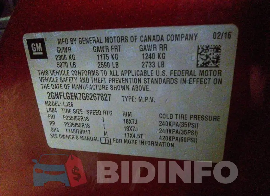 2GNFLGEK7G6267827 Photo# 9