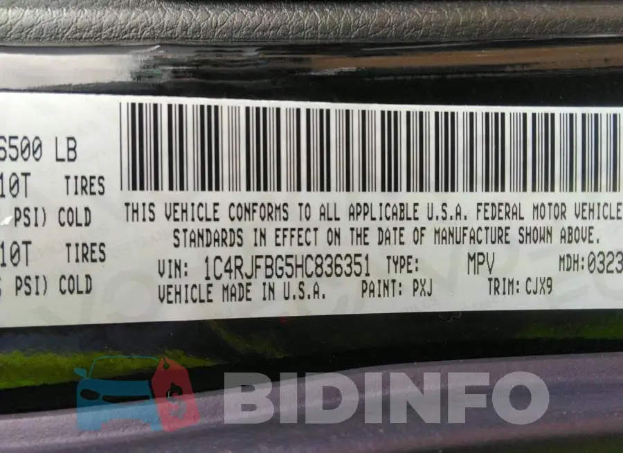 1C4RJFBG5HC836351 Photo# 9
