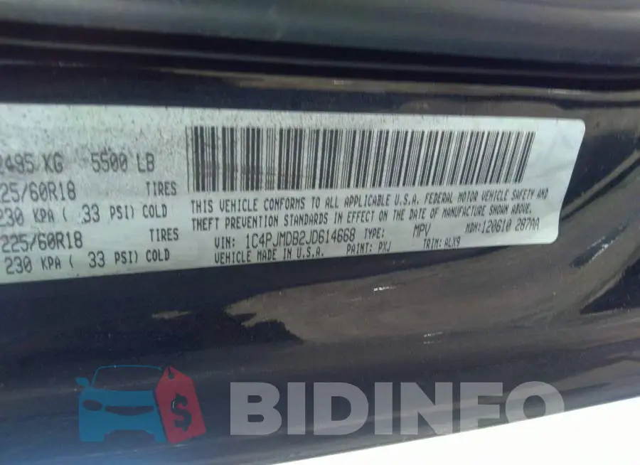 1C4PJMDB2JD614668 Photo# 9