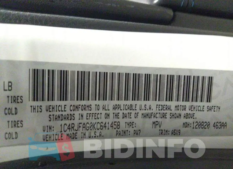 1C4RJFAG0KC641458 Photo# 9