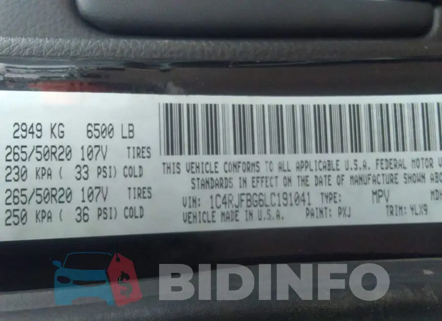 1C4RJFBG6LC191041 Photo# 9