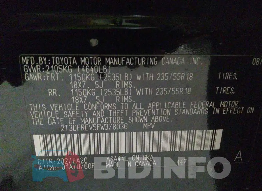 2T3DFREV5FW378036 Photo# 9