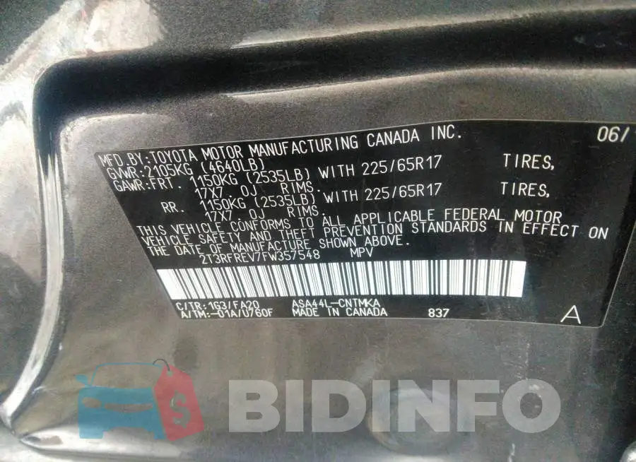 2T3RFREV7FW357548 Photo# 9