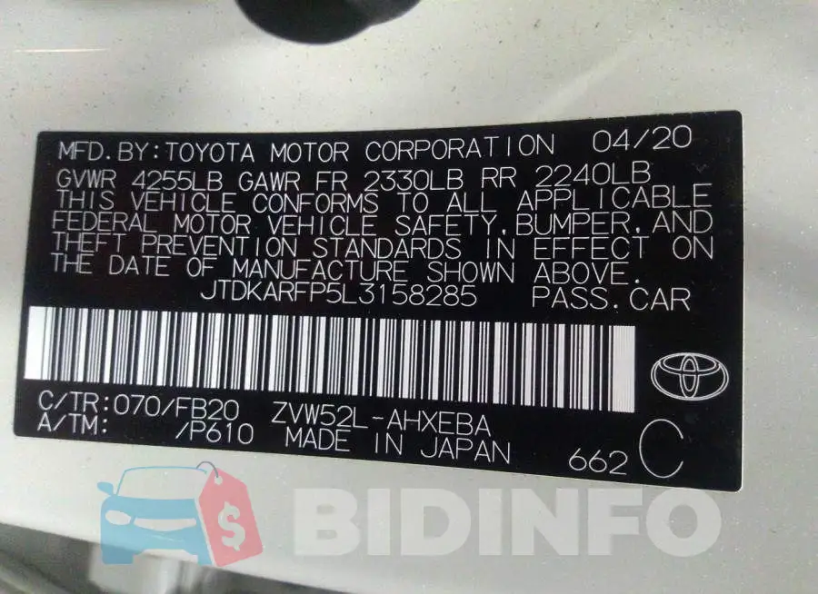 JTDKARFP5L3158285 Photo# 9