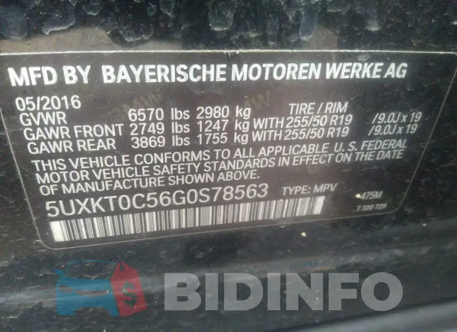5UXKT0C56G0S78563 Photo# 9