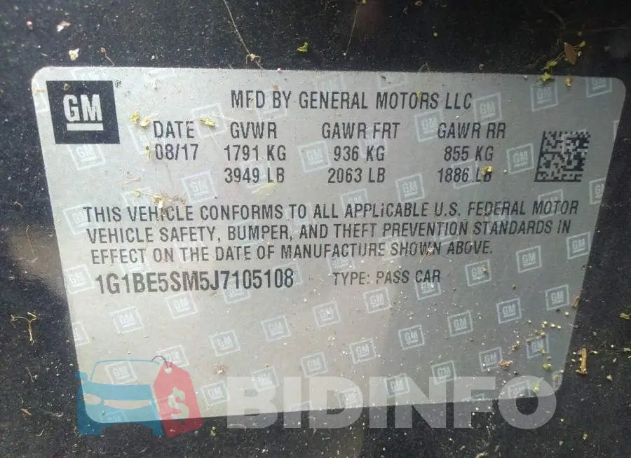 1G1BE5SM5J7105108 Photo# 9