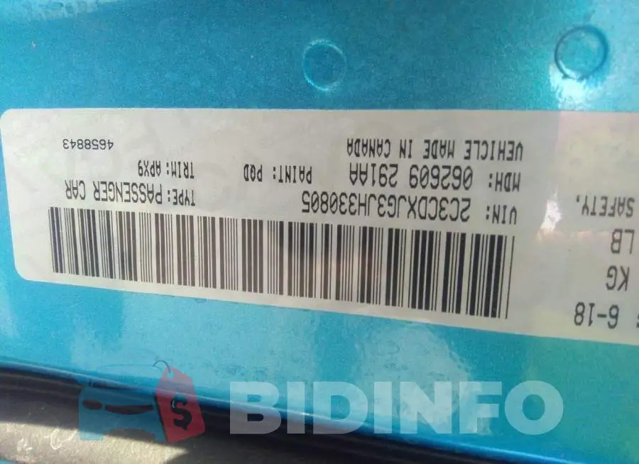2C3CDXJG3JH330805 Photo# 9