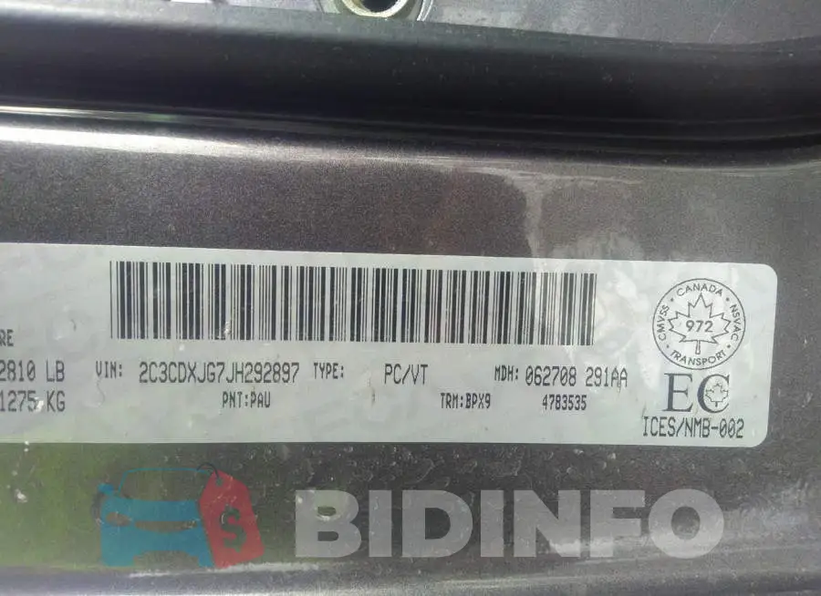 2C3CDXJG7JH292897 Photo# 9