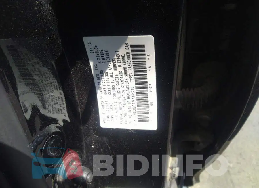 1HGCR2F77FA159220 Photo# 9