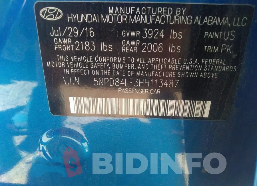 5NPD84LF3HH113487 Photo# 9