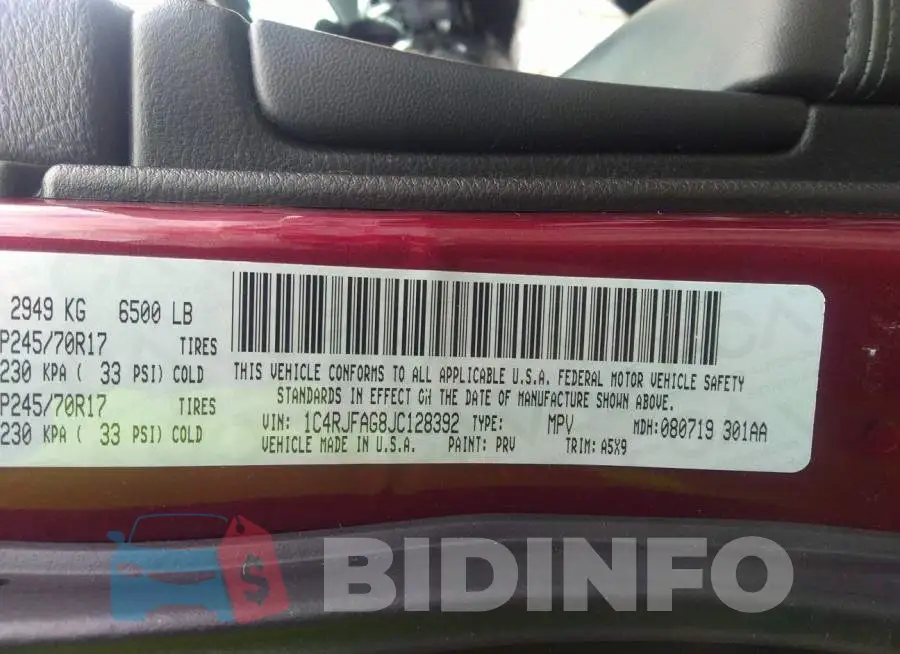 1C4RJFAG8JC128392 Photo# 9