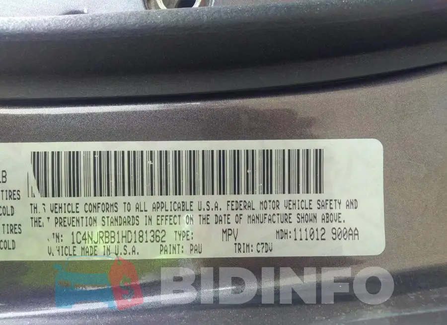1C4NJRBB1HD181362 Photo# 9
